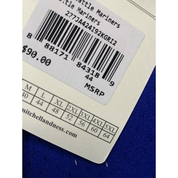 Men’s Large Mitchell & Ness Ken Griffey Jr Seattle Mariners Pullover Warm Up Jer - Picture 5 of 5